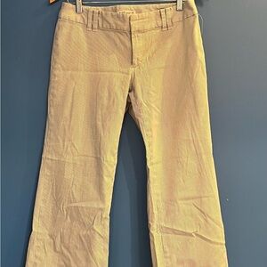 Banana Republic Stretch Beige/Creme Striped Wide Leg Trouser Y2K Size 8